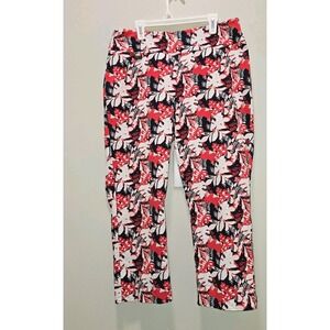 Peck‎ & Peck Pull-On Pants Size 12 Tropical Floral Print Stretch Cruisewear
